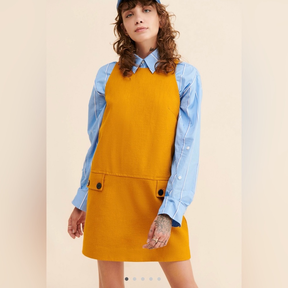 Anthropologie Maeve crewneck mini shift dress